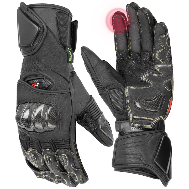 Carbon Fiber Motorcycle Gloves – Kevlar Stitch, ESA Padding & Touchscreen - Kemimoto
