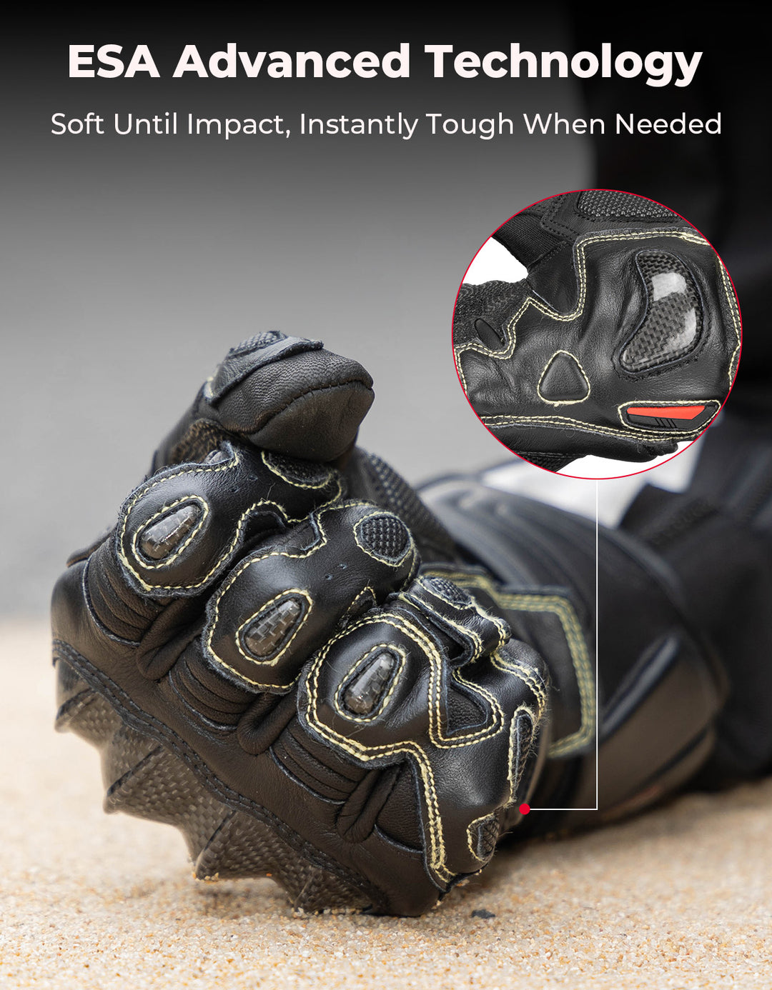 Carbon Fiber Motorcycle Gloves – Kevlar Stitch, ESA Padding & Touchscreen - Kemimoto