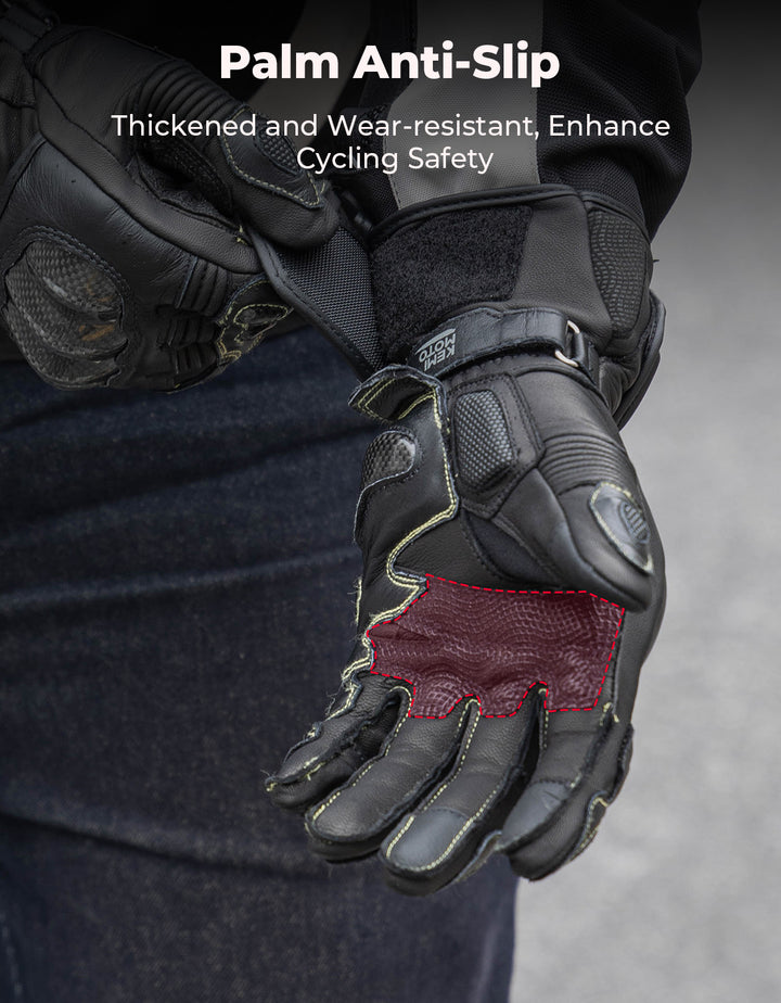 Carbon Fiber Motorcycle Gloves – Kevlar Stitch, ESA Padding & Touchscreen - Kemimoto
