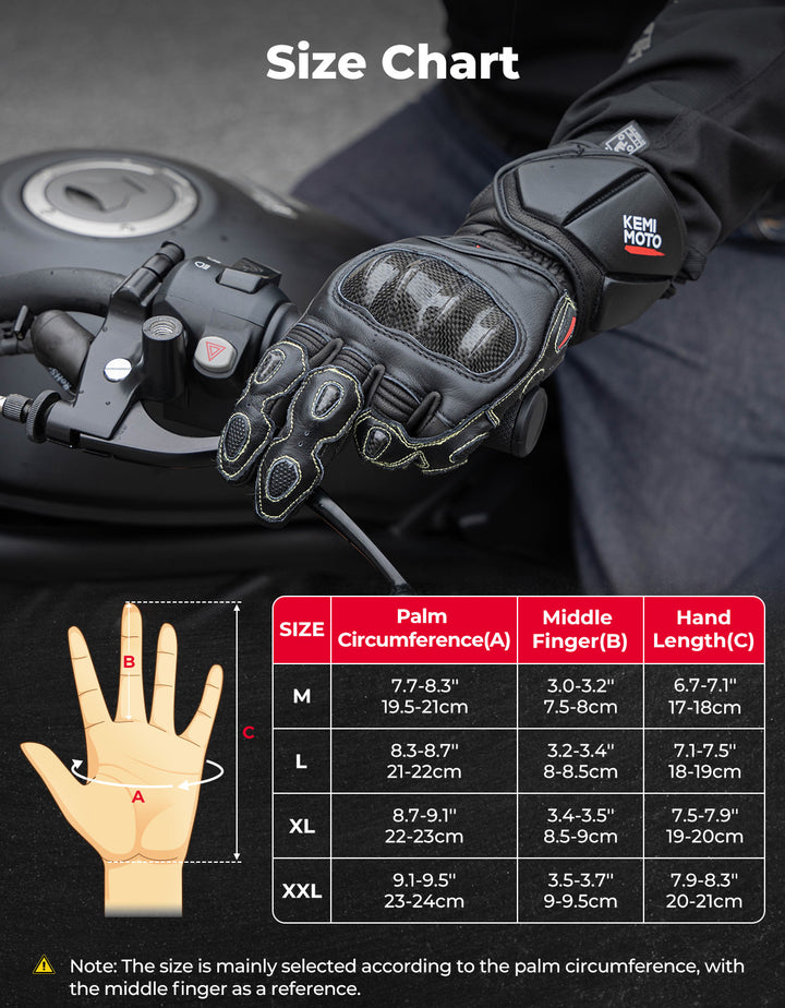 Carbon Fiber Motorcycle Gloves – Kevlar Stitch, ESA Padding & Touchscreen - Kemimoto