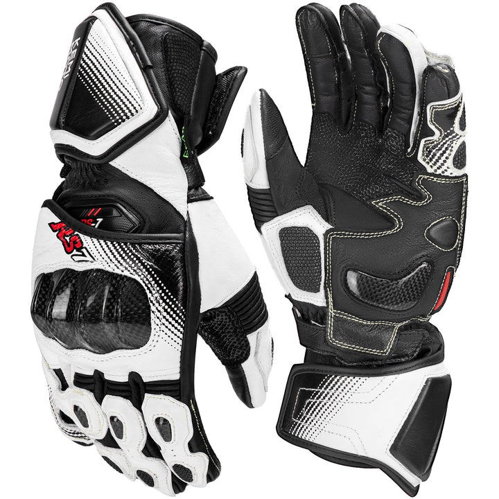 Leather Motorcycle Gloves with Kevlar & Carbon Fiber Protection
