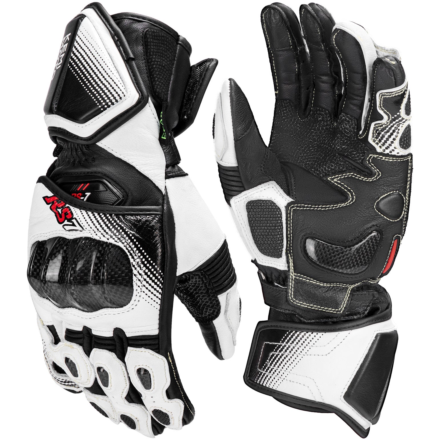 Carbon Fiber Motorcycle Gloves – Kevlar Stitch, ESA Padding & Touchscreen - Kemimoto