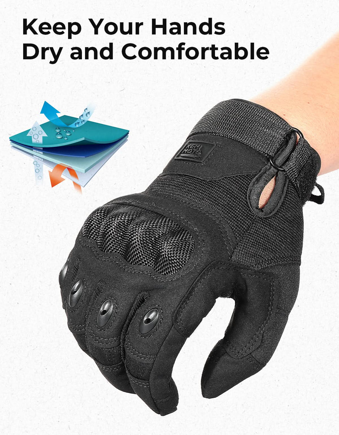 kamik handschuhe Motorcycle Tactical Gloves with Touchscreen Hard Shell, M / Black