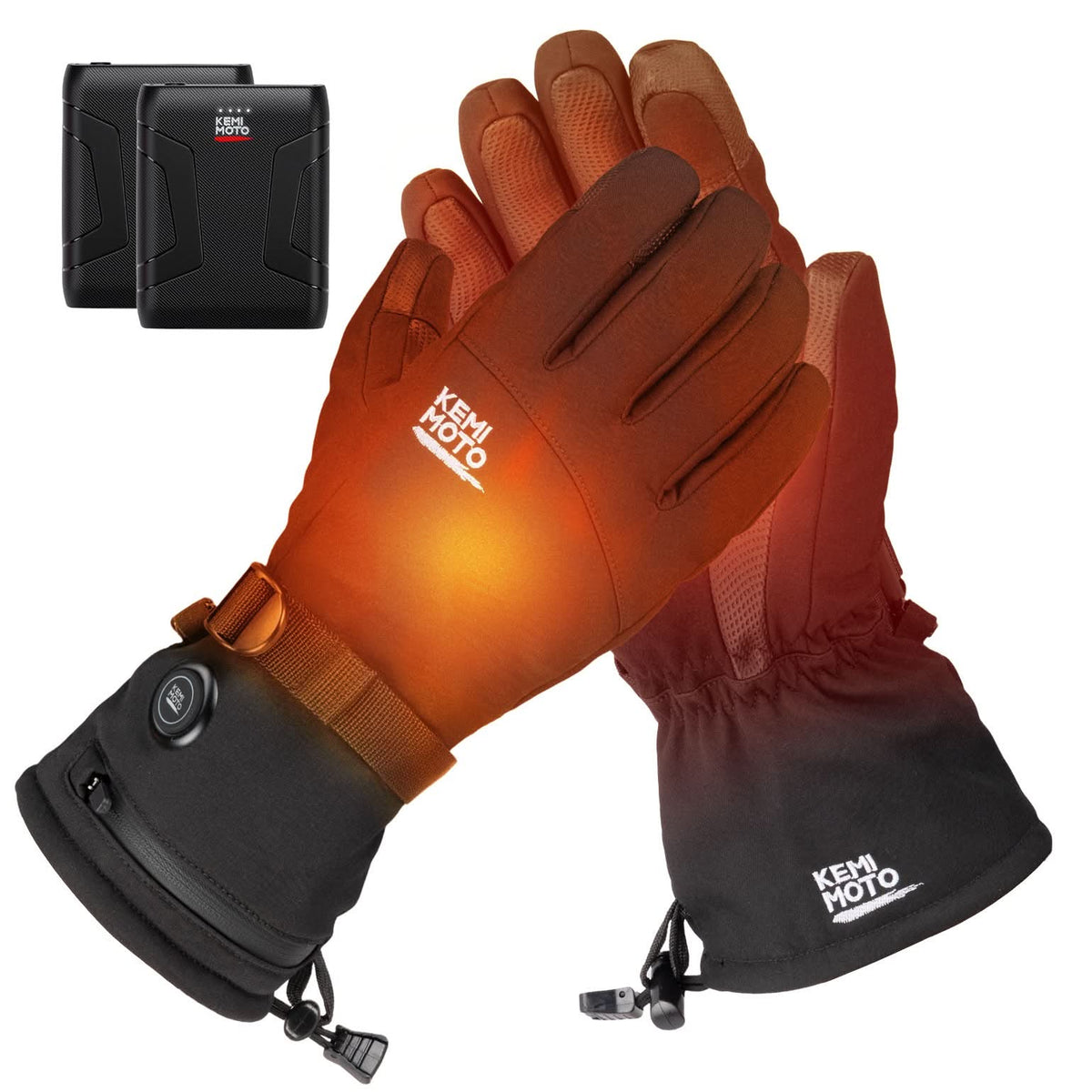 Heated Motorcycle Gloves Men Women 7.4V Battery Waterproof Touchscreen - Kemimoto