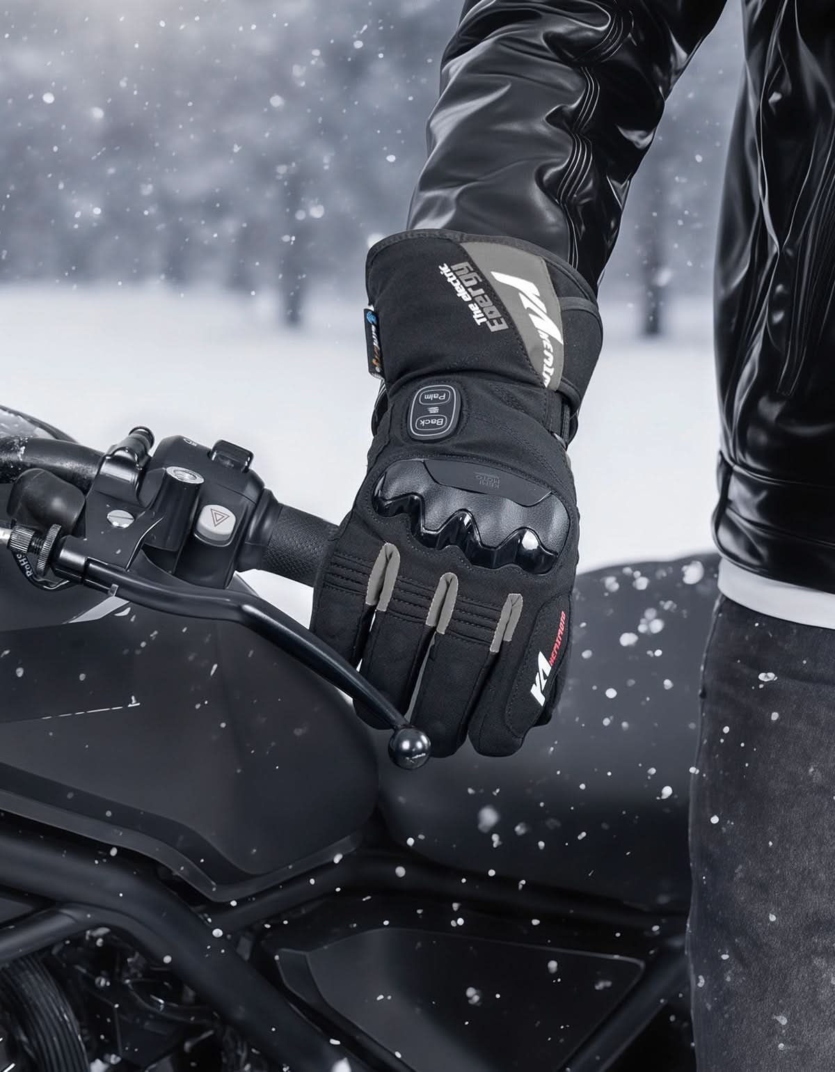 Heated Motorcycle Gloves 2025 with Protective Shields and Battery - Kemimoto