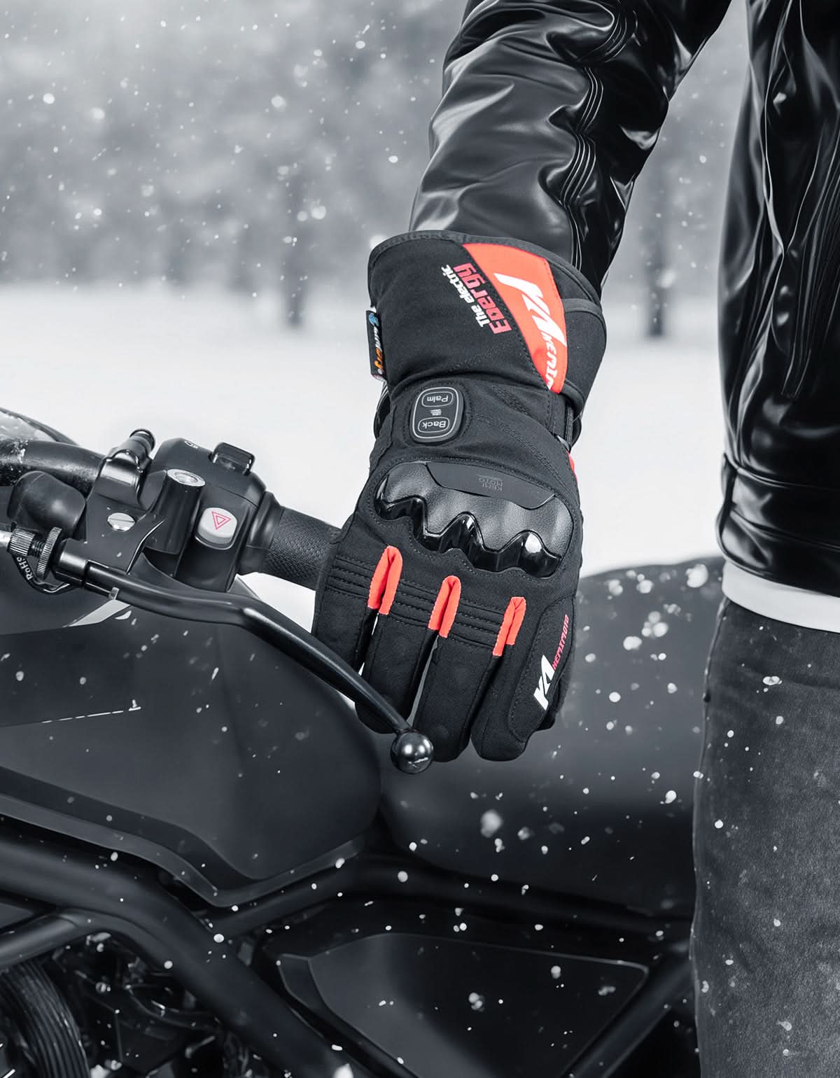 Heated Motorcycle Gloves 2025 with Protective Shields and Battery - Kemimoto