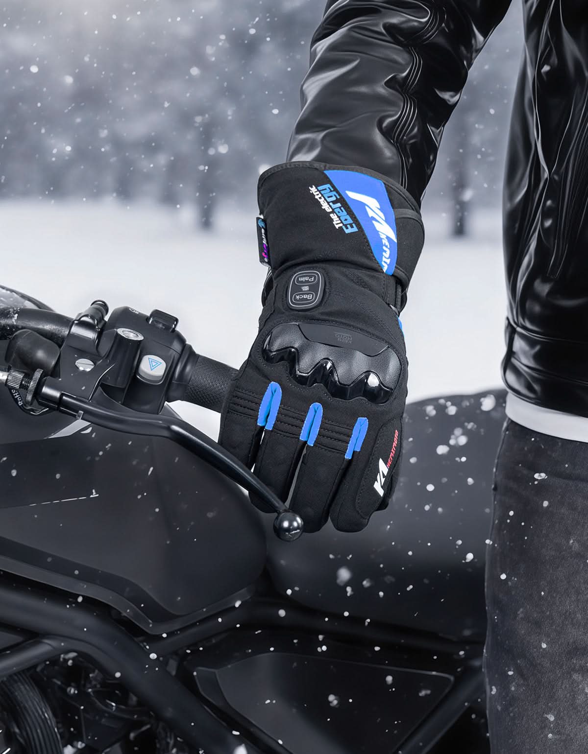 Heated Motorcycle Gloves 2025 with Protective Shields and Battery - Kemimoto