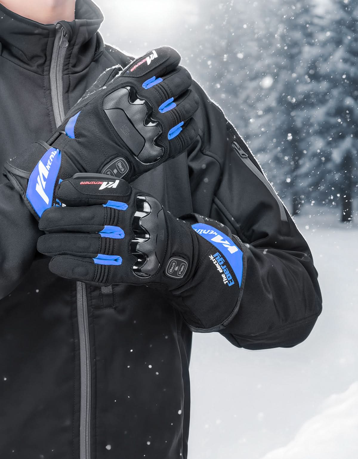 Heated Motorcycle Gloves 2025 with Protective Shields and Battery - Kemimoto