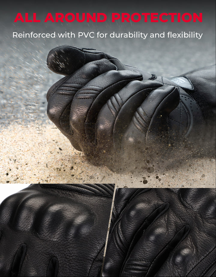 Heated Motorcycle Gloves Sheepskin 7.4V Battery Waterproof Touchscreen - Kemimoto