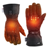 Guantes calefactables para motocicleta, piel de oveja, batería de 7.4V, impermeables, pantalla táctil