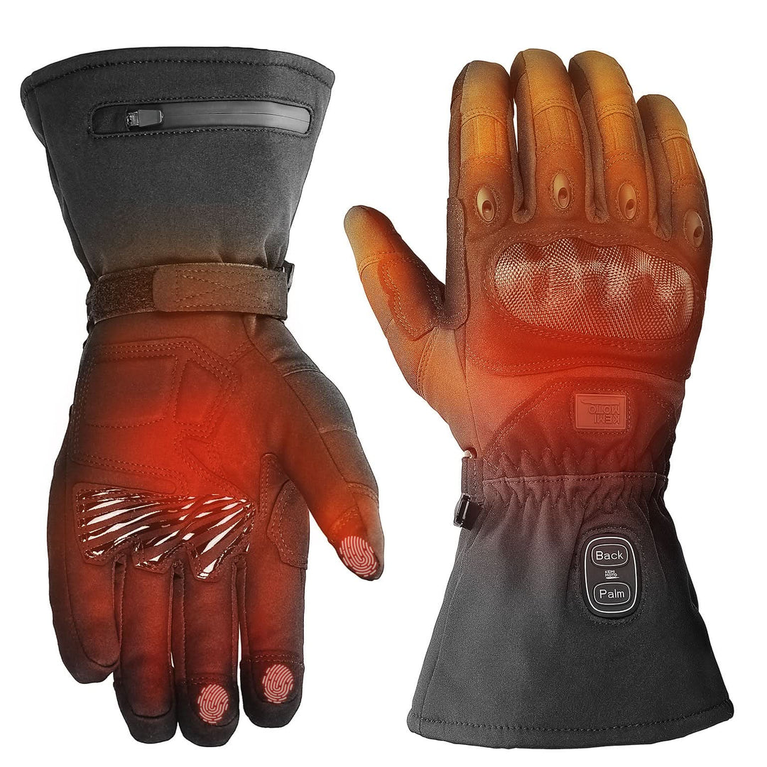 Dual-Zone Heated Motorcycle Gloves 3000mAh Rechargeable Battery