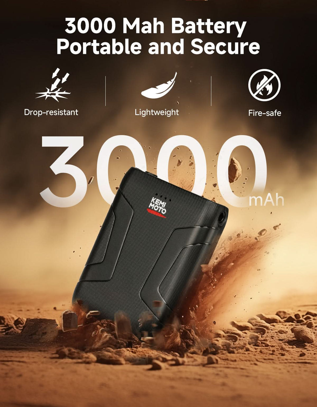 Dual-Zone Heated Motorcycle Gloves 3000mAh Rechargeable Battery
