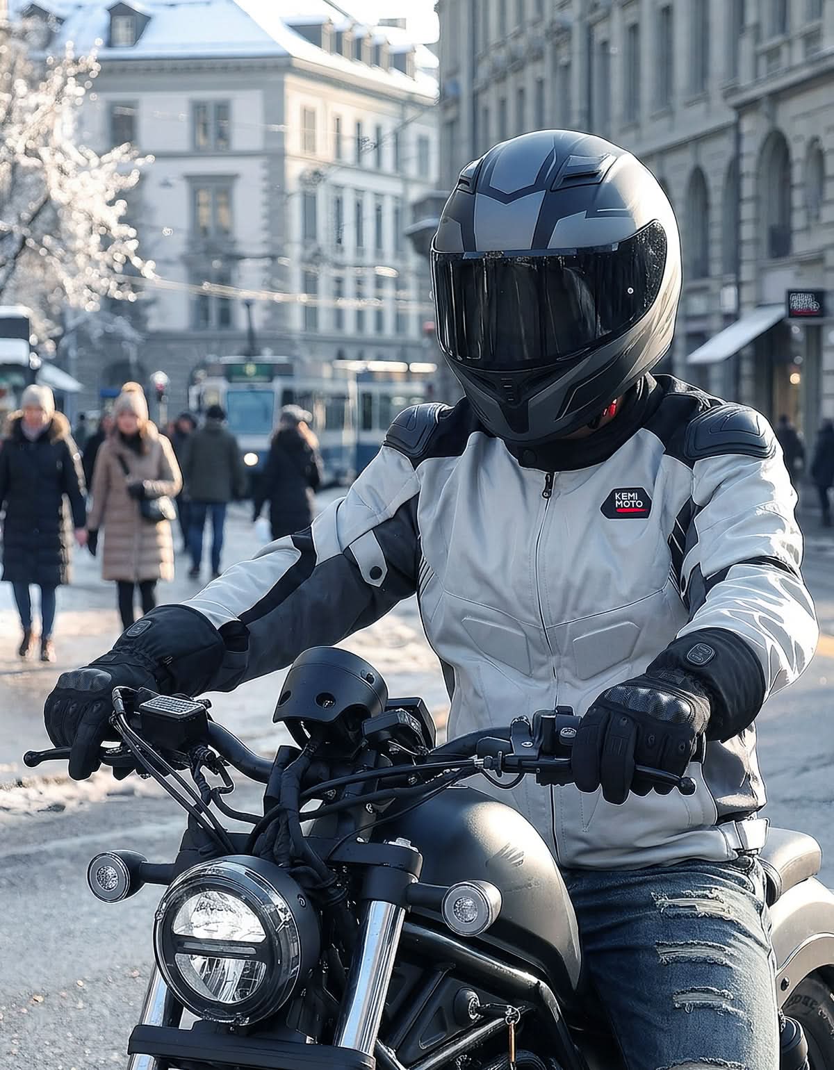 Dual-Zone Heated Motorcycle Gloves 3000mAh Rechargeable Battery