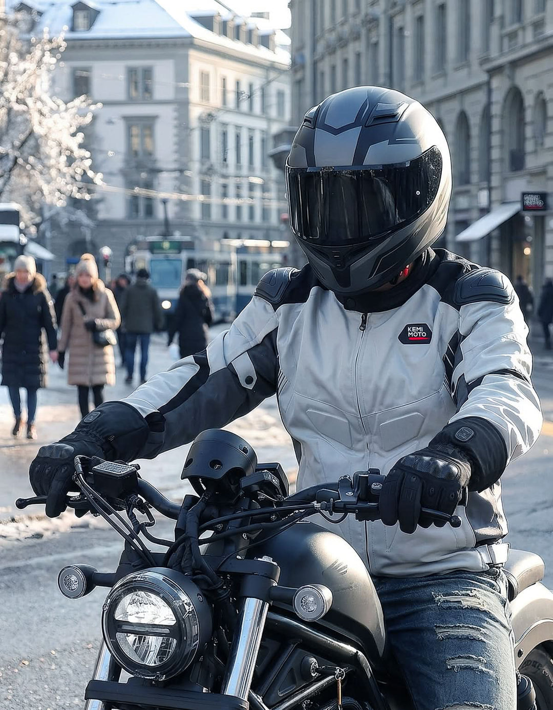 Dual-Zone Heated Motorcycle Gloves 3000mAh Rechargeable Battery