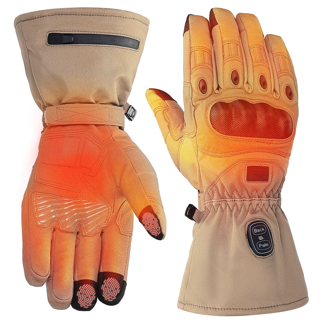 Dual-Zone Heated Motorcycle Gloves 3000mAh Rechargeable Battery