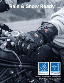 Heated Riding Gloves Dual-Zone Temperature Control with Reinforced Knuckle Protection