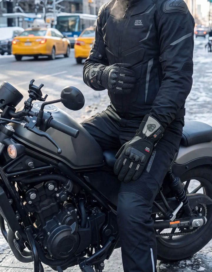 Heated Riding Gloves Dual-Zone Temperature Control with Reinforced Knuckle Protection