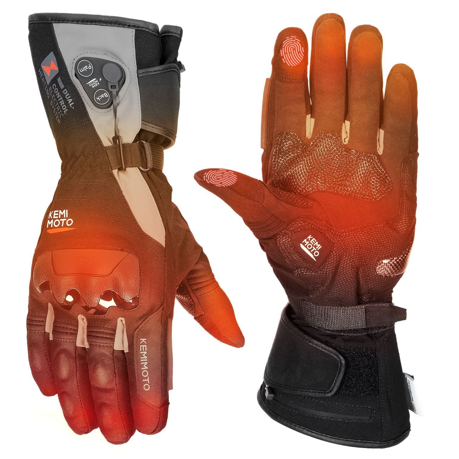 Heated Riding Gloves Dual-Zone Temperature Control with Reinforced Knuckle Protection