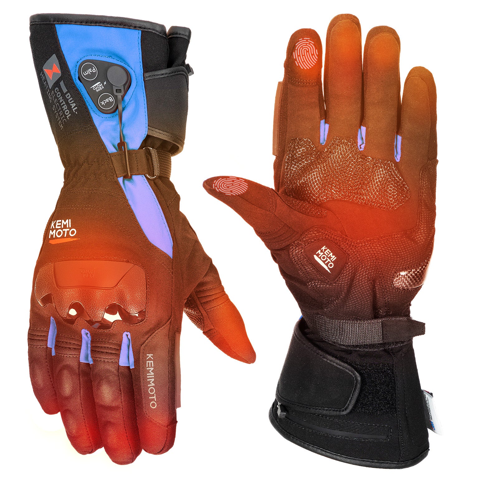 Heated Riding Gloves Dual-Zone Temperature Control with Reinforced Knuckle Protection
