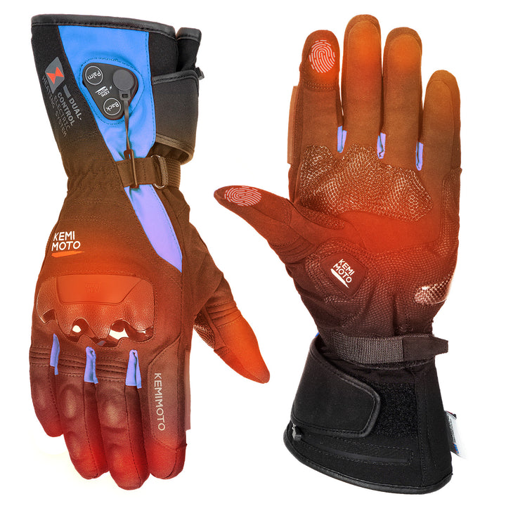 Heated Riding Gloves Dual-Zone Temperature Control with Reinforced Knuckle Protection