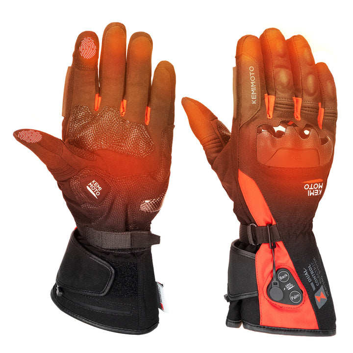 Heated Riding Gloves Dual-Zone Temperature Control with Reinforced Knuckle Protection