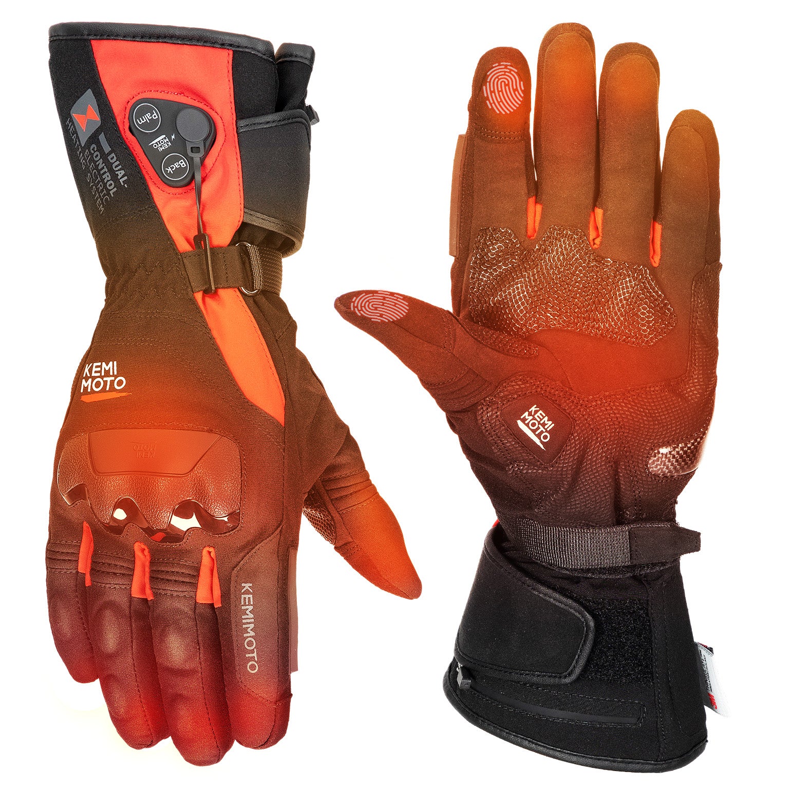 Heated Riding Gloves Dual-Zone Temperature Control with Reinforced Knuckle Protection