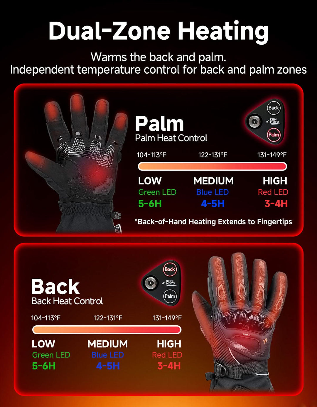 Heated Motorcycle Riding Gloves