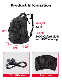 37L Motorcycle Helmet Backpack with USB-charge Port - Kemimoto