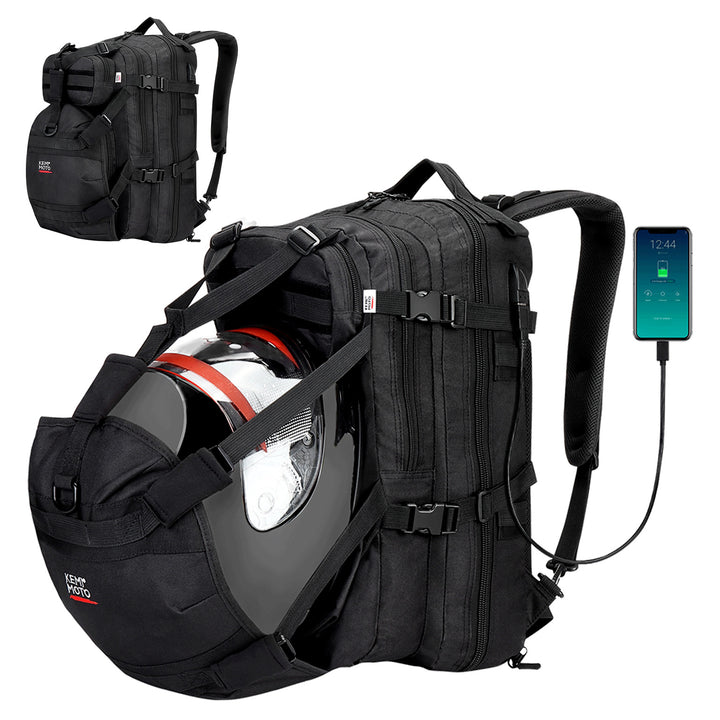 Motorcycle 37L Helmet Backpack with USB-charge Port