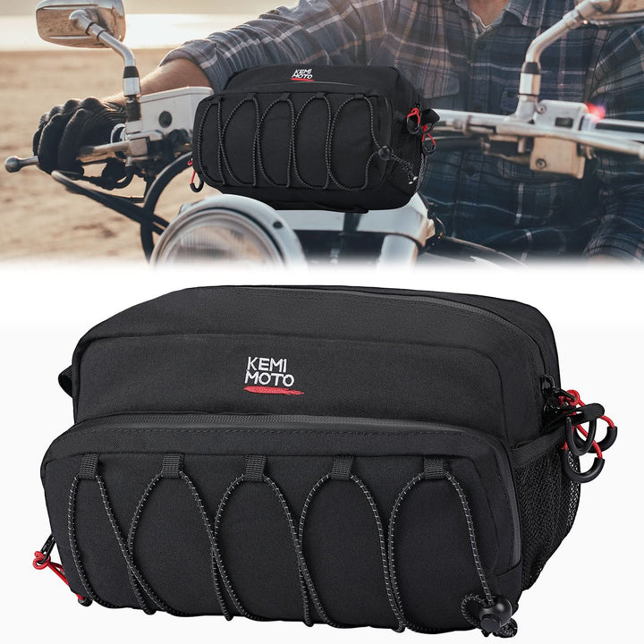Motorcycle Handlebar Bag for Cruiser Softail Dyna Sportsters - Kemimoto