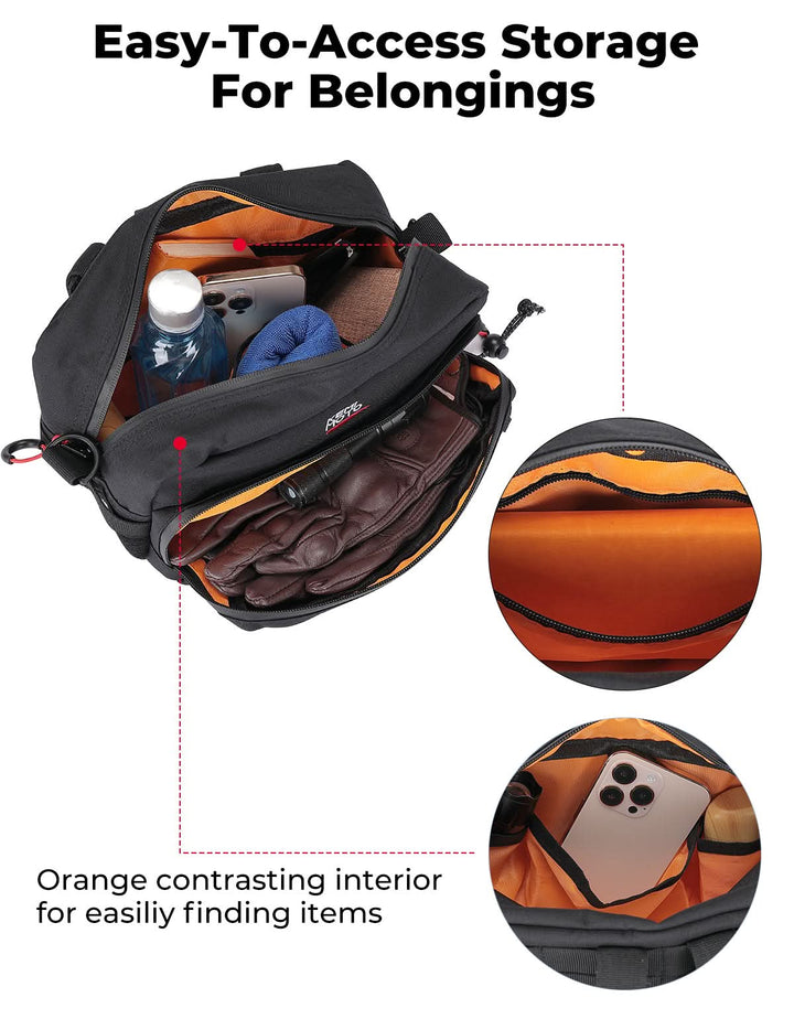 Motorcycle Handlebar Bag for Cruiser Softail Dyna Sportsters - Kemimoto