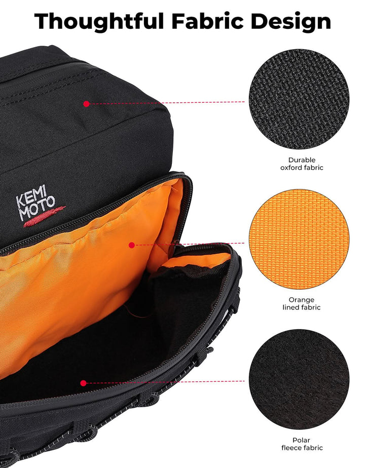 Motorcycle Handlebar Bag for Cruiser Softail Dyna Sportsters - Kemimoto