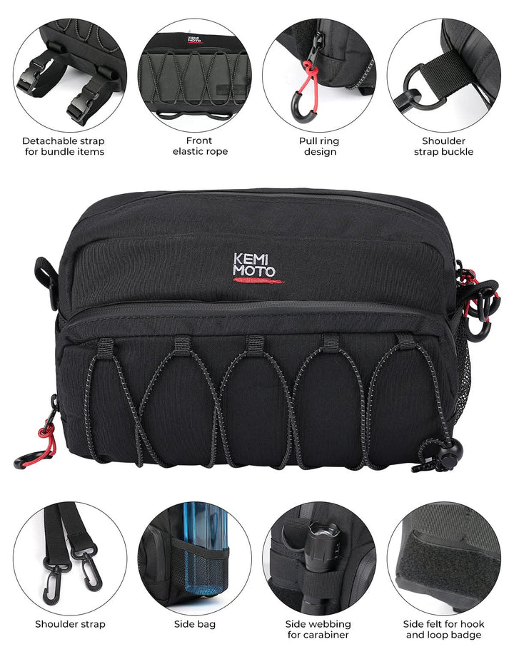 Motorcycle Handlebar Bag for Cruiser Softail Dyna Sportsters - Kemimoto