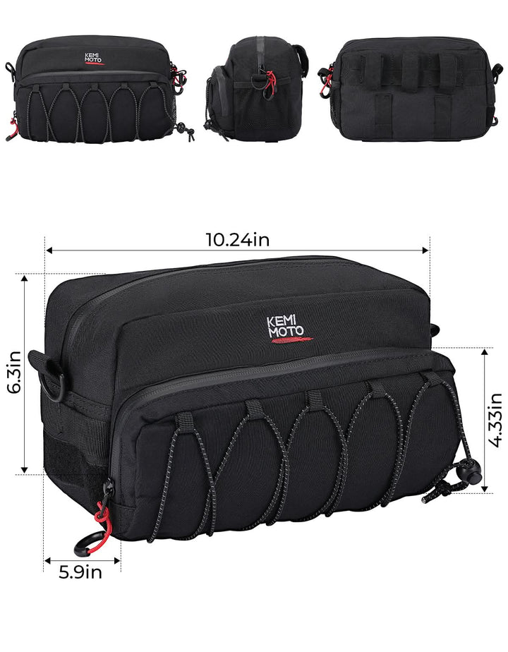 Motorcycle Handlebar Bag for Cruiser Softail Dyna Sportsters - Kemimoto