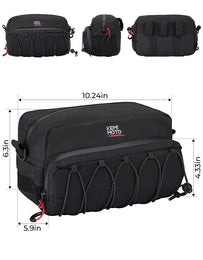 Motorcycle Handlebar Bag for Cruiser Softail Dyna Sportsters - Kemimoto