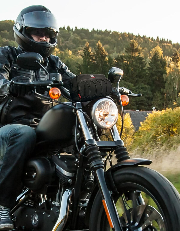 Motorcycle Handlebar Bag for Cruiser Softail Dyna Sportsters - Kemimoto