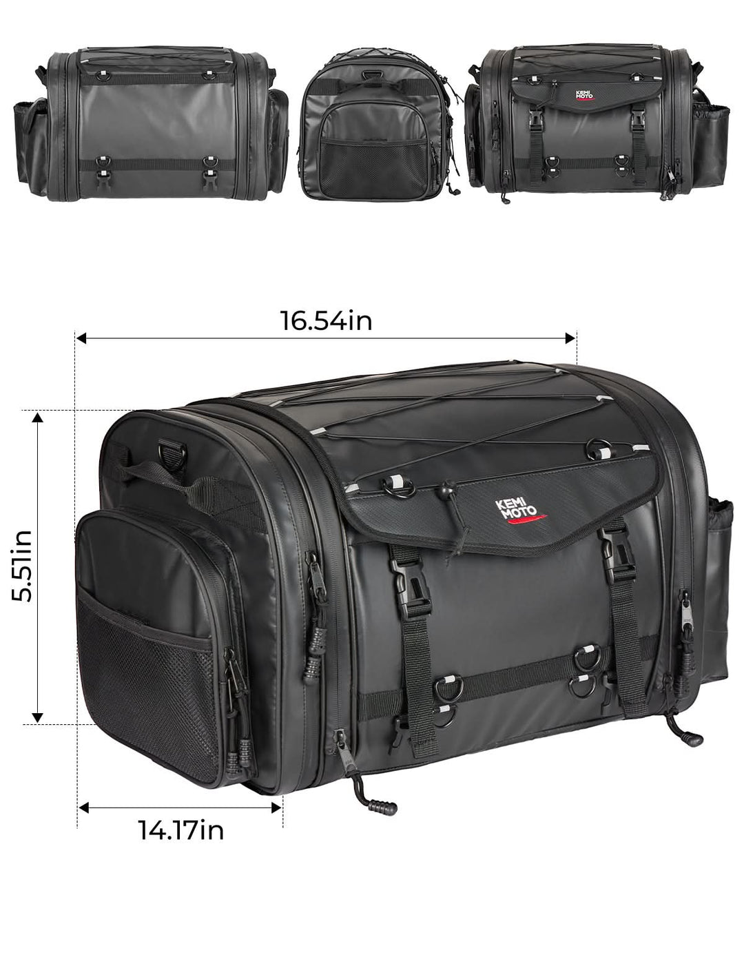 Motorcycle Travel Luggage Bags, 60L - Kemimoto