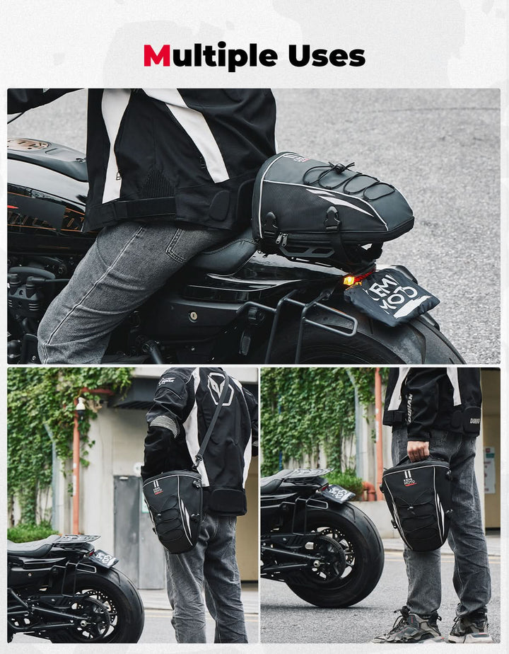 10L Motorcycle Tail Bag Silver - Kemimoto