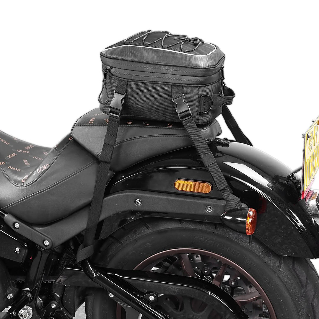Motorcycle Tail Bag, 7-14L Expandable Motorbike Helmet Bag - Kemimoto