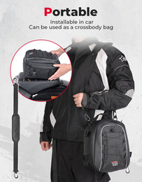 Motorcycle Tail Bag, 7-14L Expandable Motorbike Helmet Bag - Kemimoto