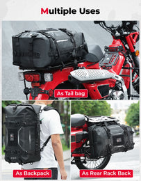 Motorcycle Tail Bag 35L Totally Waterproof Backpack - Kemimoto