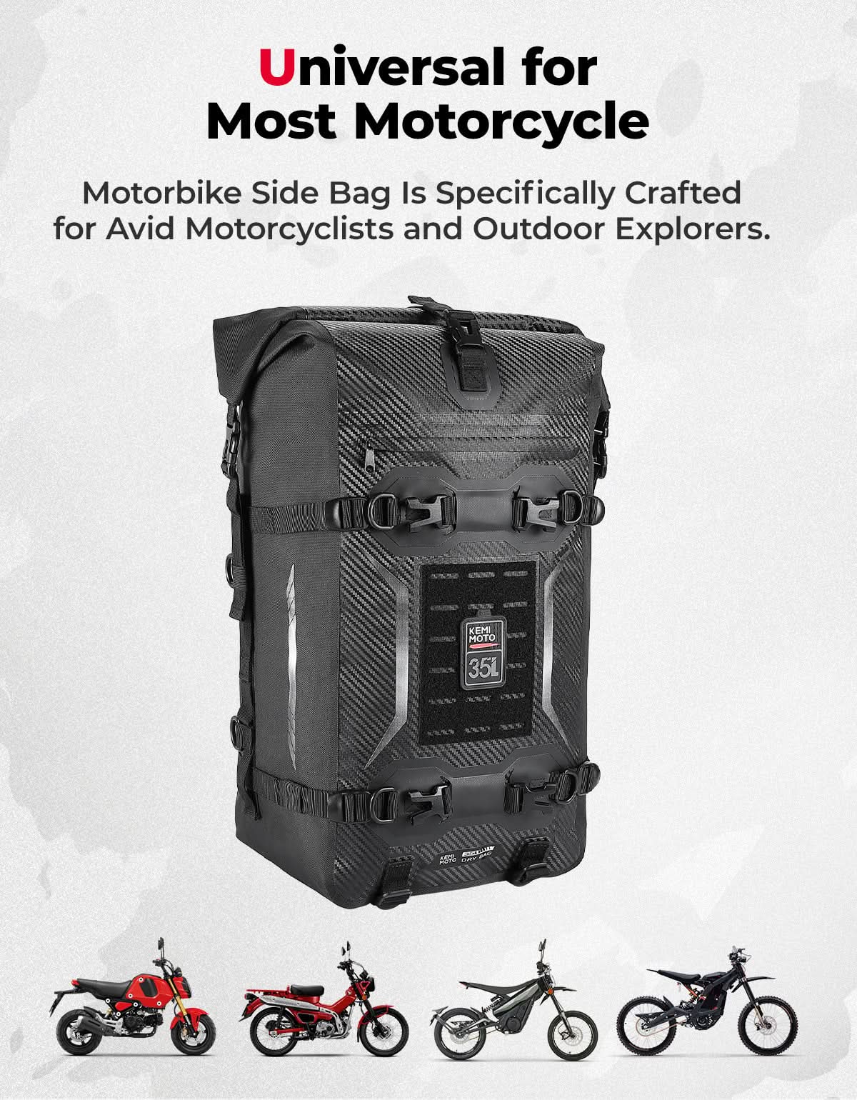 Motorcycle Tail Bag 35L Totally Waterproof Backpack - Kemimoto