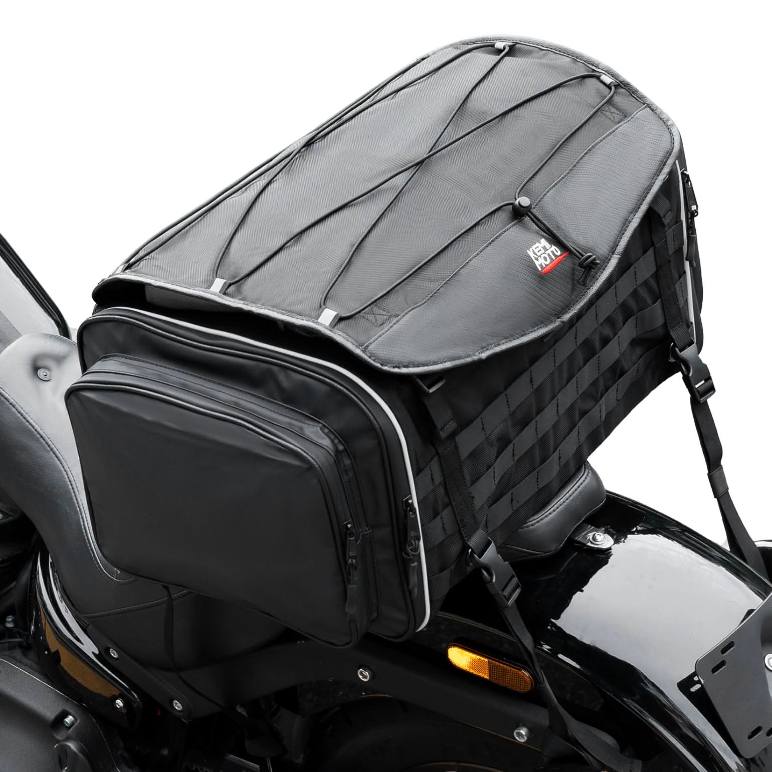 Motorcycle Tail Bag, 50L Expandable Helmet Bag Luggage Backpack - Kemimoto