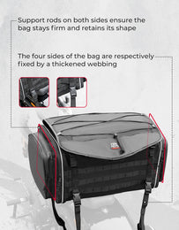 Motorcycle Tail Bag, 50L Expandable Helmet Bag Luggage Backpack - Kemimoto