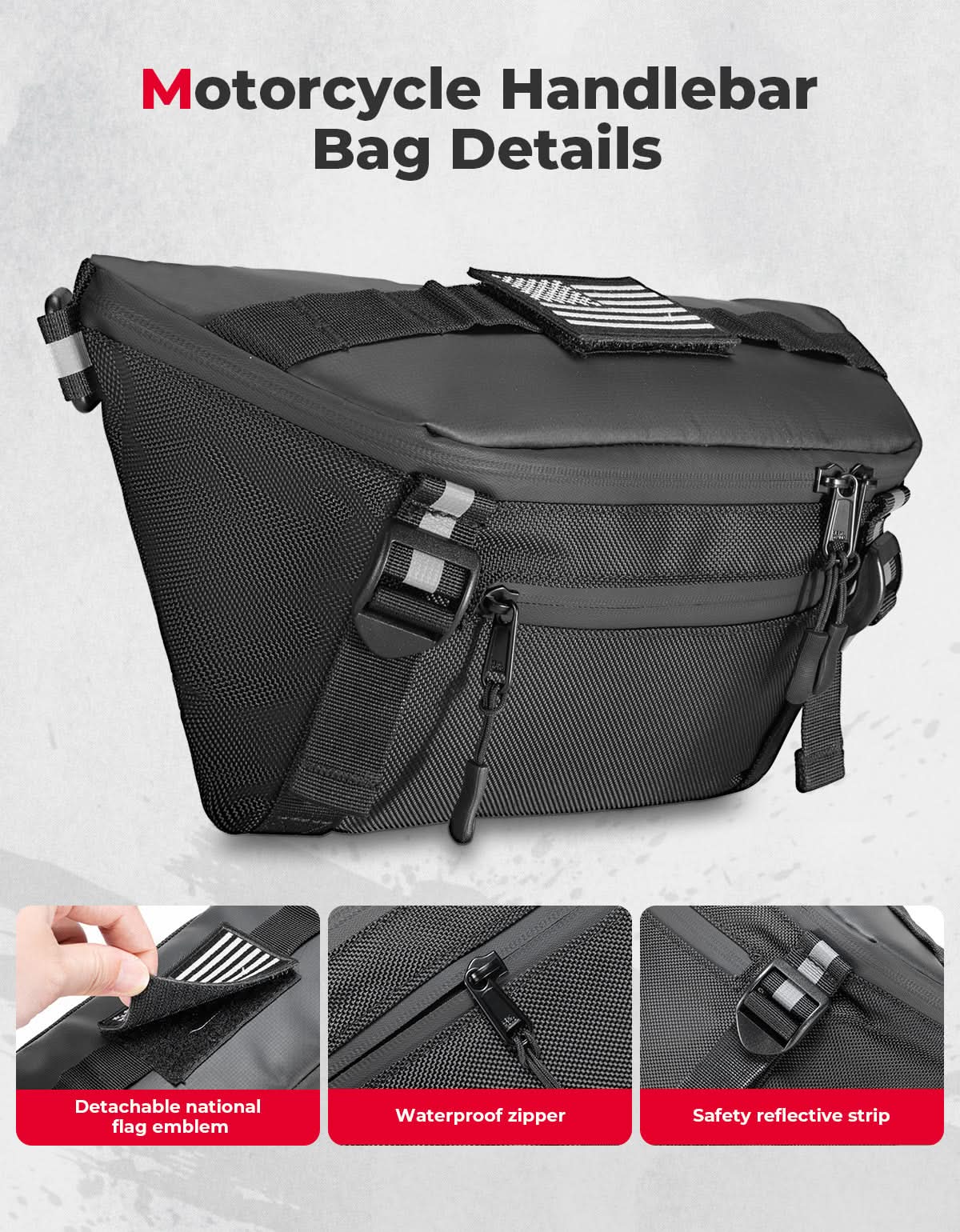 Universal Motorcycle Handlebar Bag for Dirt Bike - Kemimoto