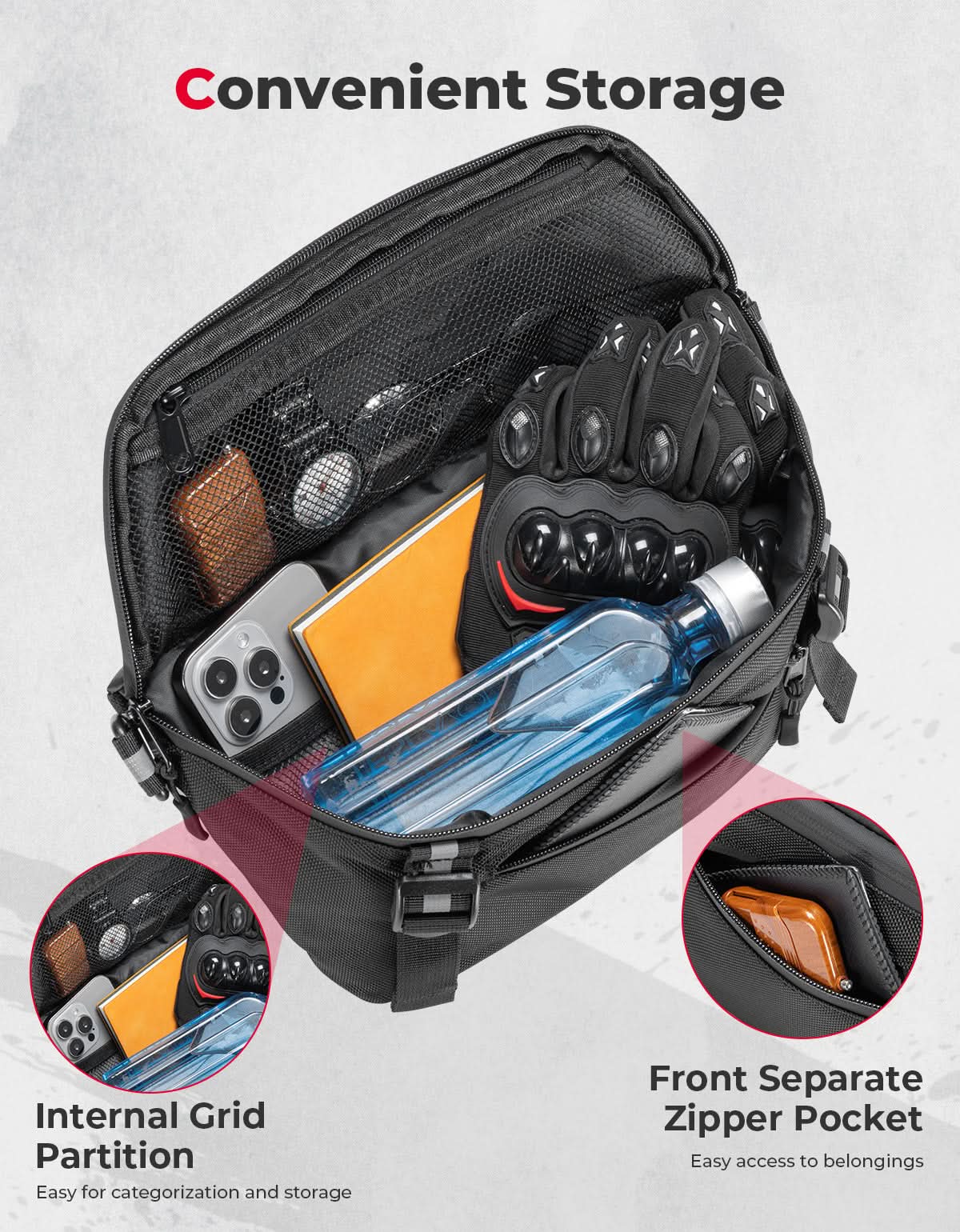 Universal Motorcycle Handlebar Bag for Dirt Bike - Kemimoto