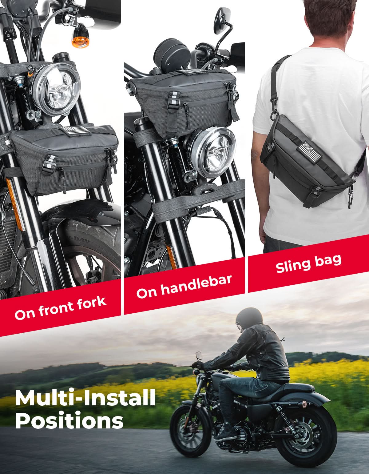 Universal Motorcycle Handlebar Bag for Dirt Bike - Kemimoto