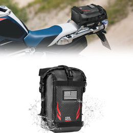 Universal Waterproof Motorcycle Tail Bag, 6.5L Red - Kemimoto