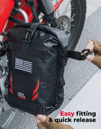Universal Waterproof Motorcycle Tail Bag, 6.5L Red - Kemimoto