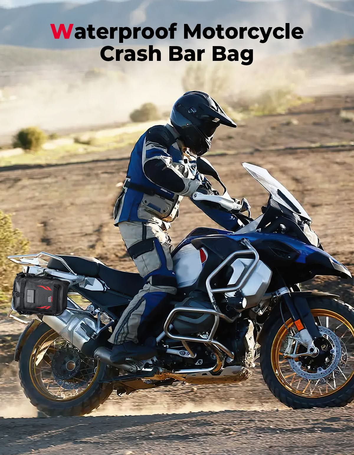 Universal Waterproof Motorcycle Tail Bag, 6.5L Red - Kemimoto
